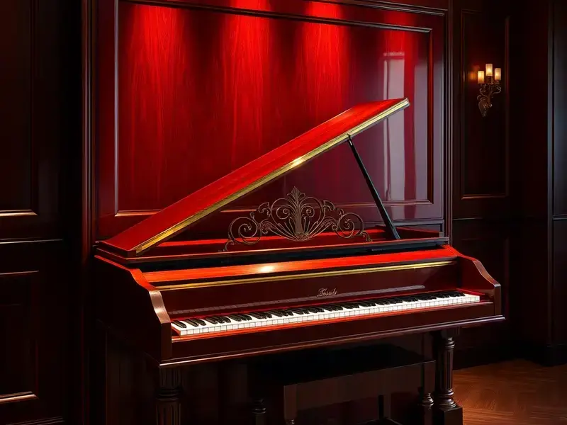 Artisan hands restoring a piano