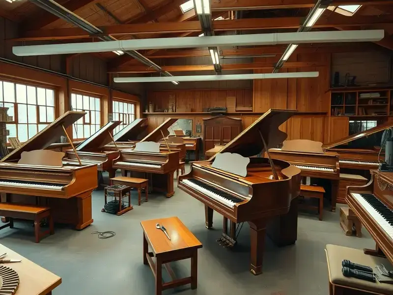 Professional piano workshop environment